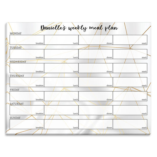 Faux Gold Geometric Meal Planner